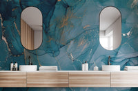 Alcohol Ink Art Blue Wallpaper Mural - Giffywalls