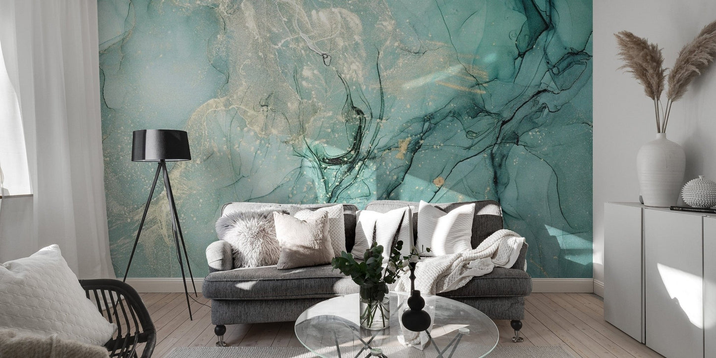 Modern alcohol ink mural style
