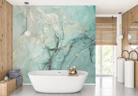 Artistic alcohol ink teal design
