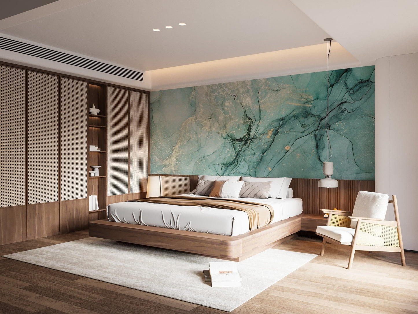 Elegant teal ink decor
