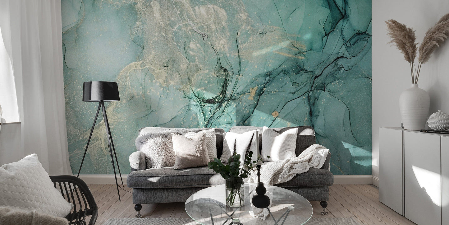 Modern alcohol ink mural style
