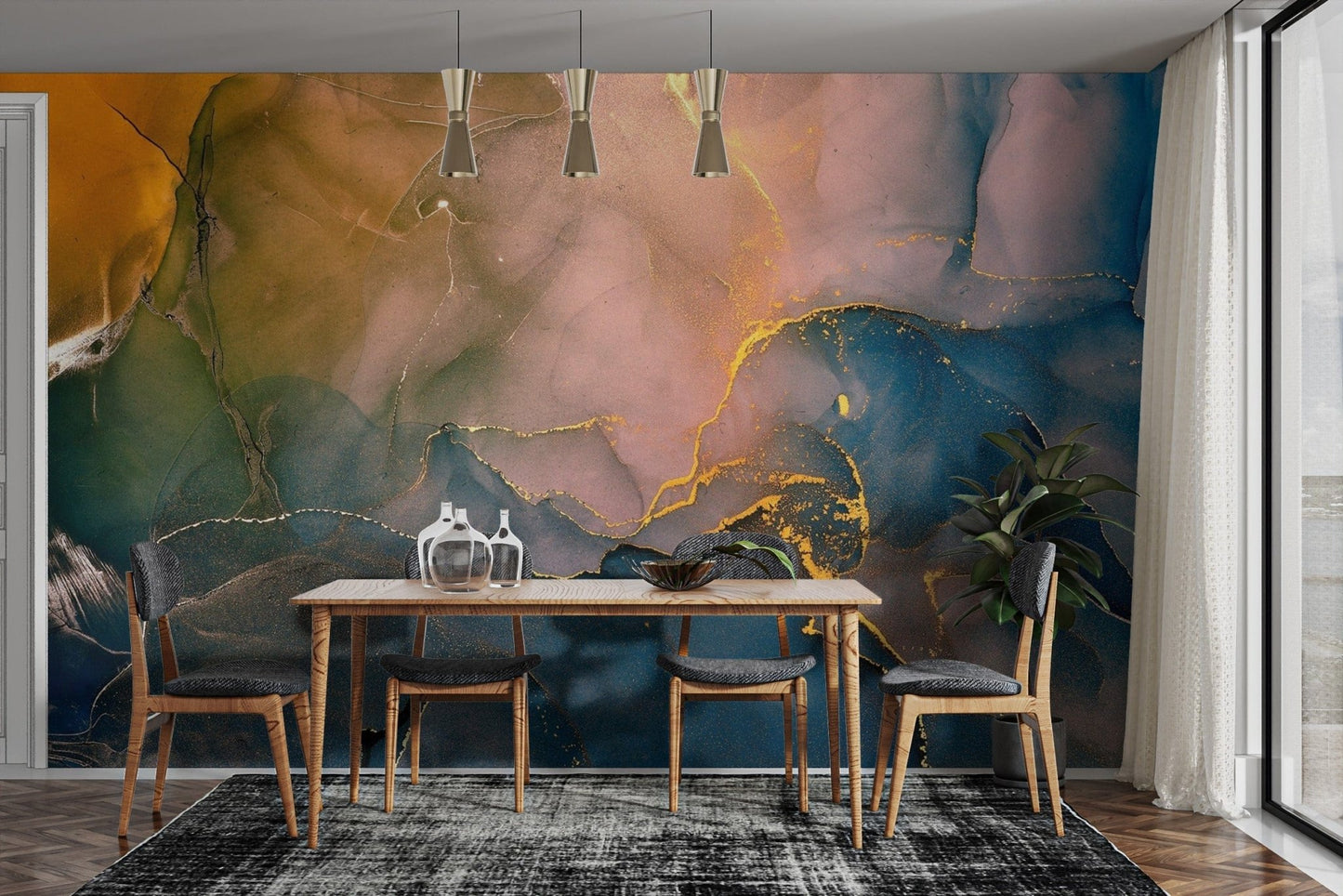 Vibrant Alcohol Ink Medley Wall Mural
