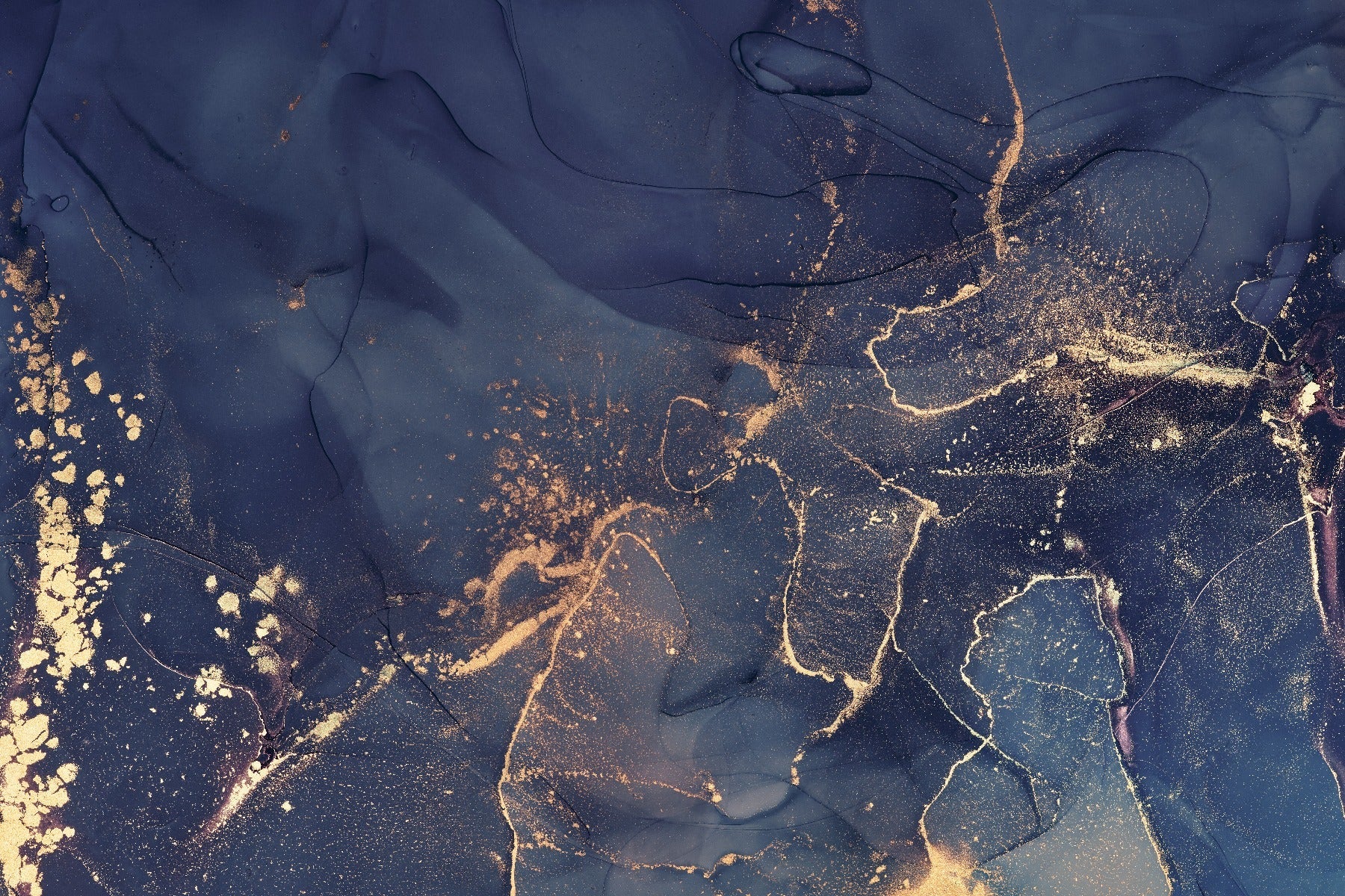 Dark Blue Alcohol Art Wallpaper Mural