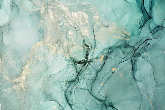 Alcohol Ink Art Teal Color Wallpaper Mural