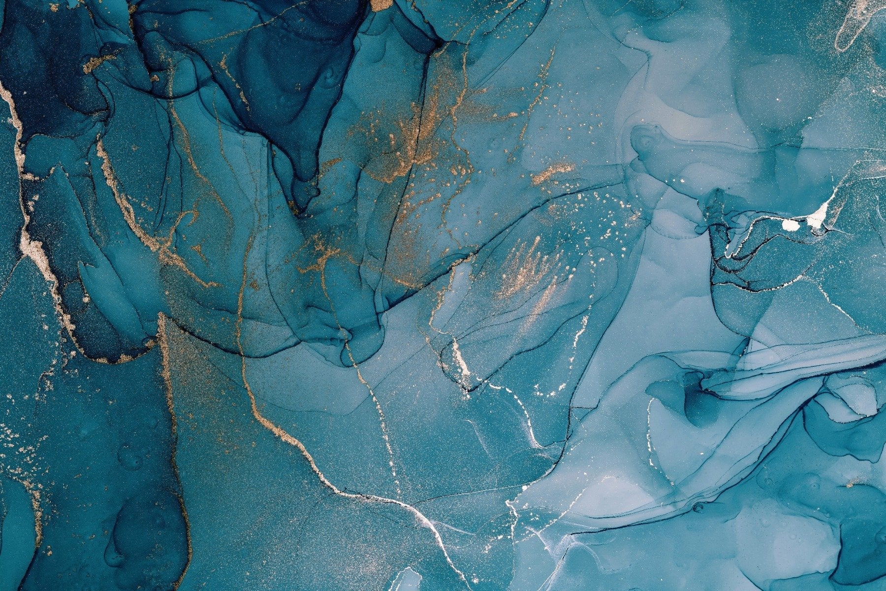 Alcohol Ink Art Blue Wallpaper Mural
