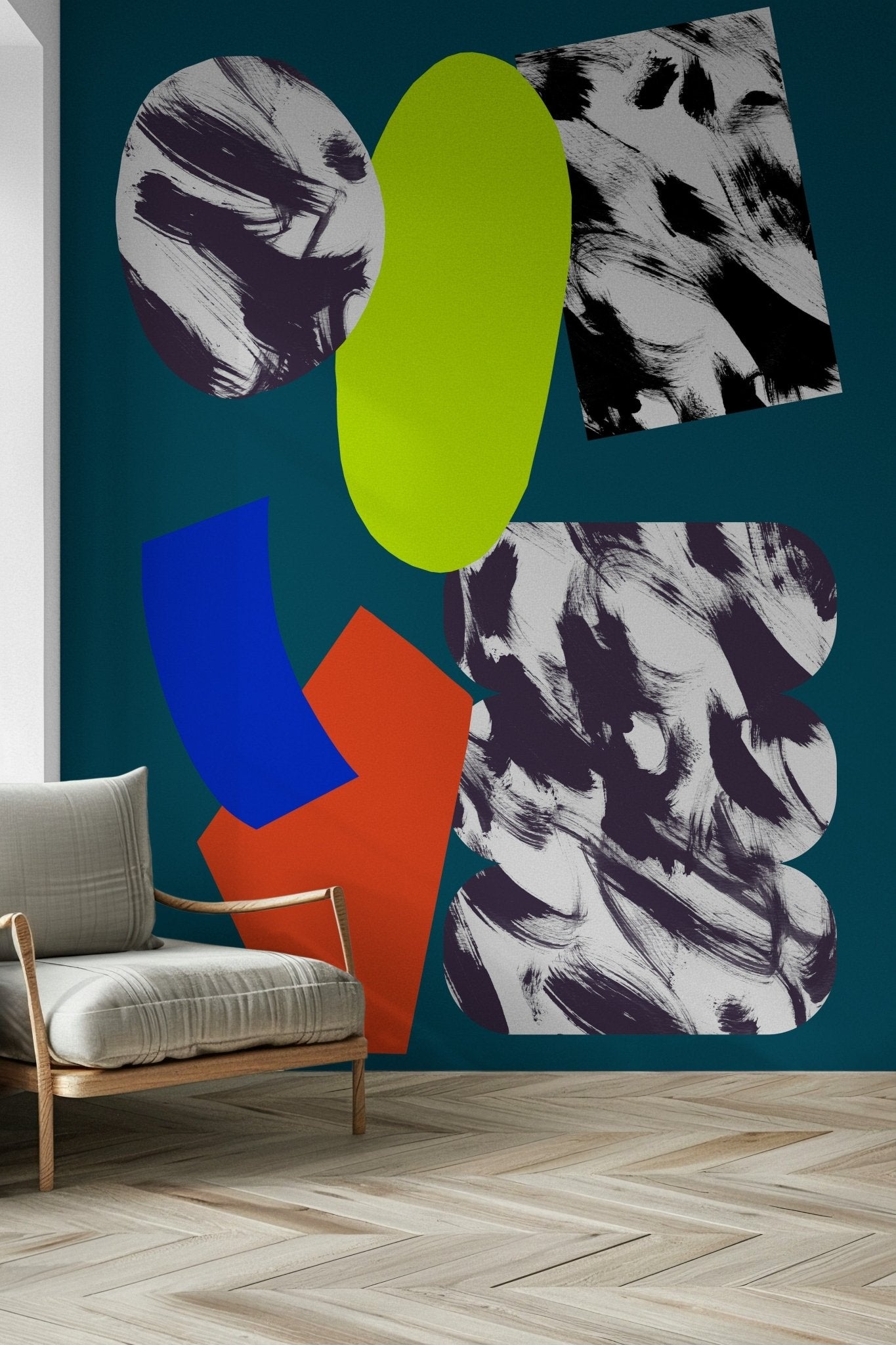 Peel and stick wallpaper: Exotic ovoids and splotchy rectangles, All i feel.