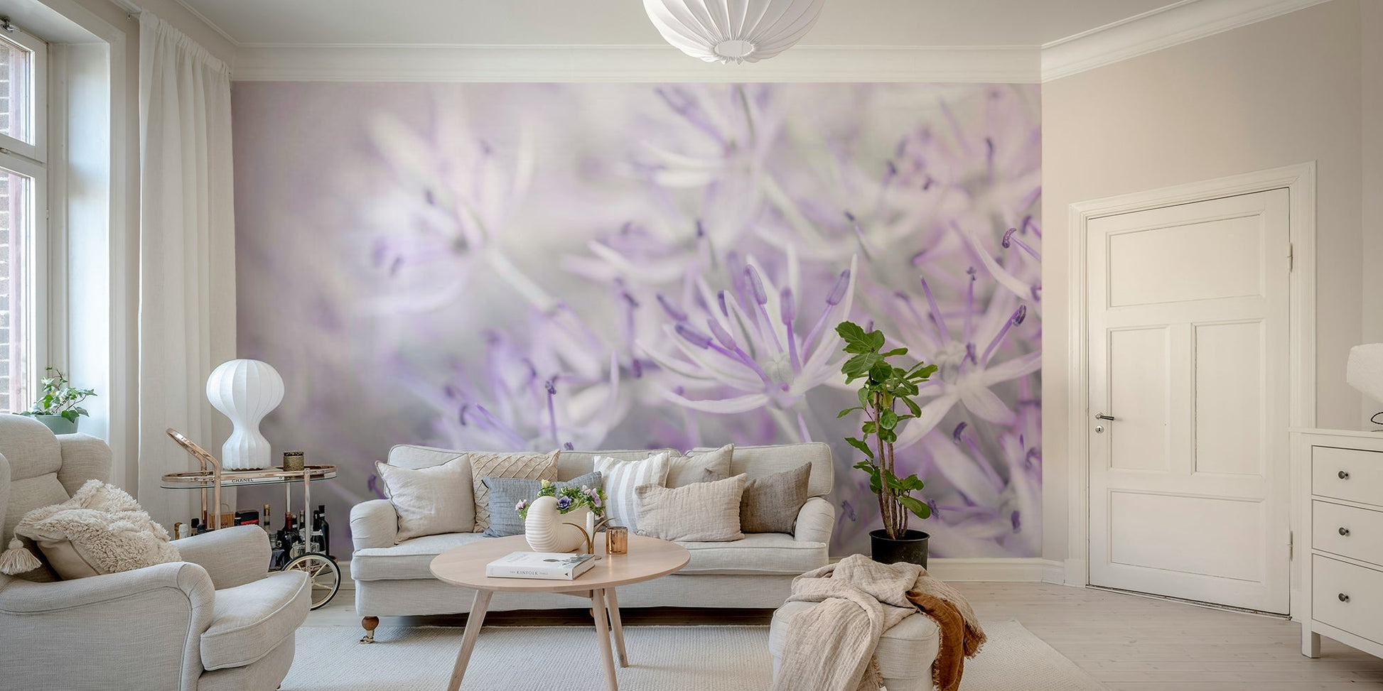 Delicate allium bloom wall mural
