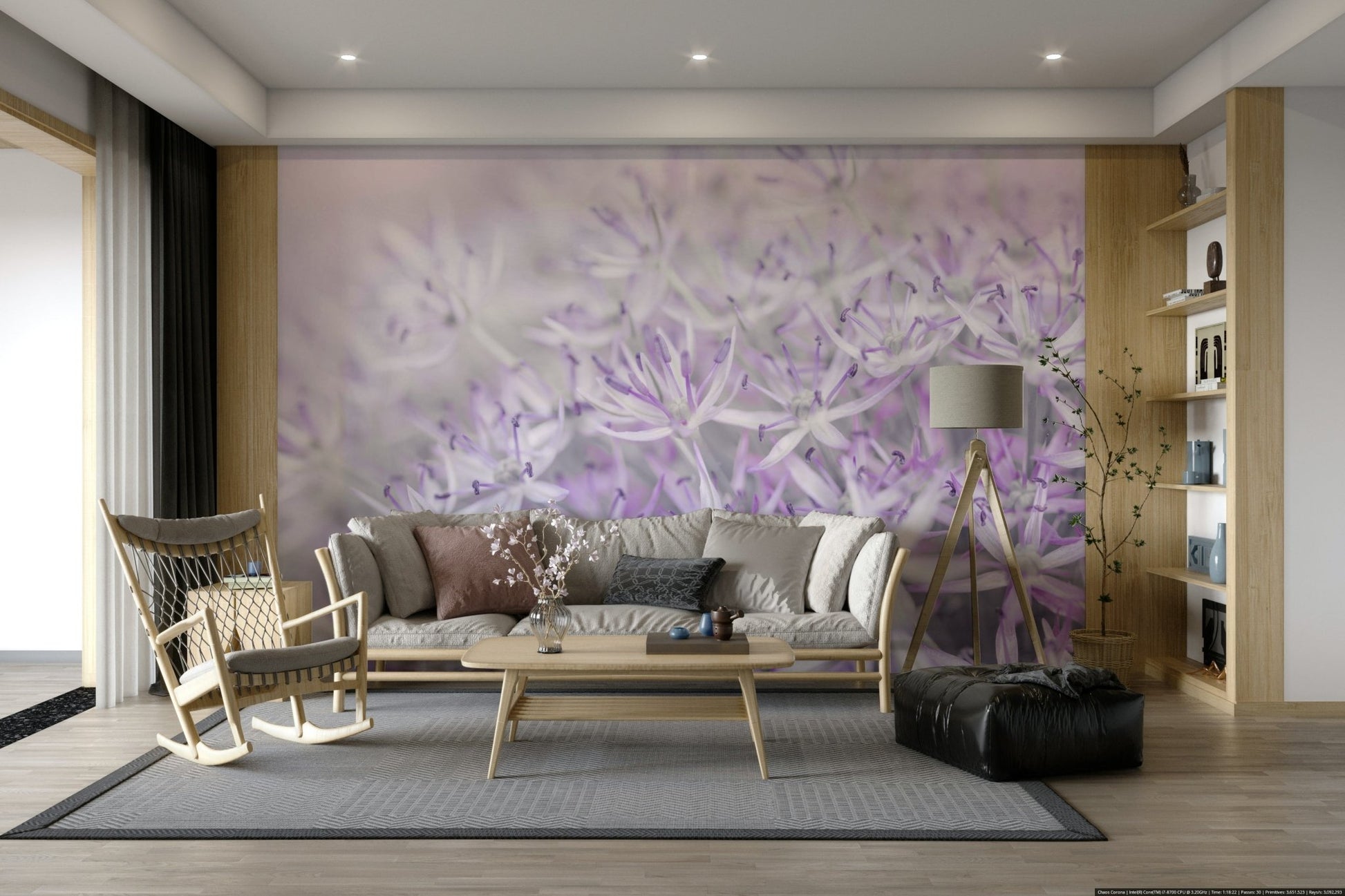 Minimalist floral wallpaper for walls
