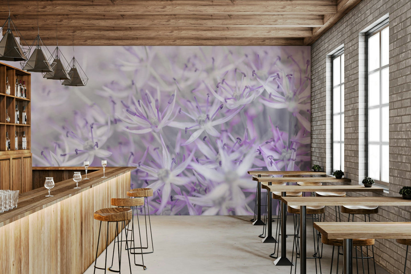 Muted lilac floral wallpaper
