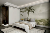 Soothing beach mural for a calm, vintage interior.

