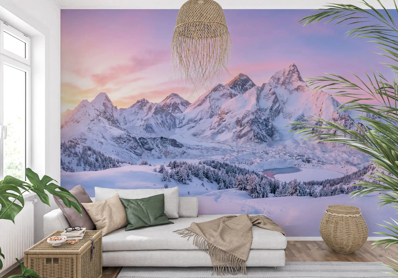 Alpenglow Peaks Panorama Wall Mural
