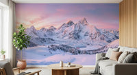 This Living room is updated with the epic Alpenglow Peaks panorama design., GD9107