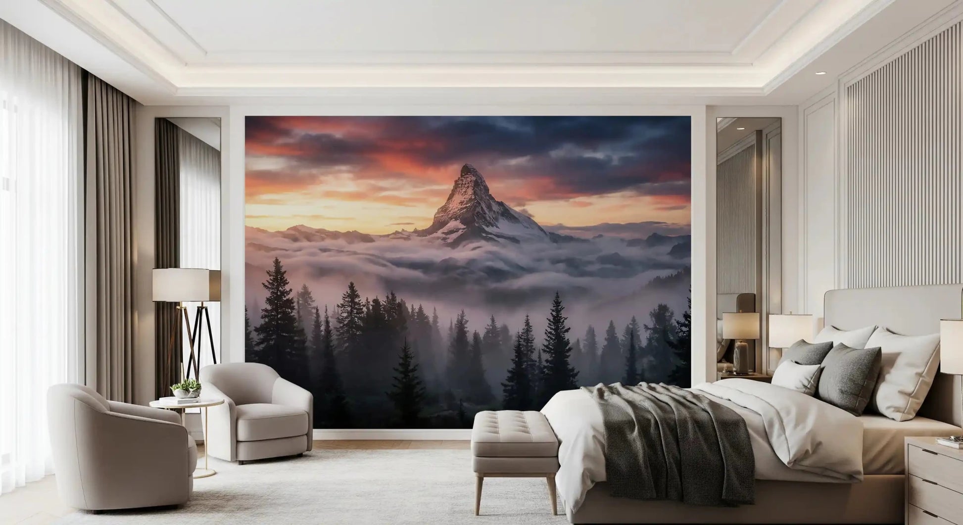 Sunset sky and vibrant clouds seen in the Summit scenic wall mural view.GD9462