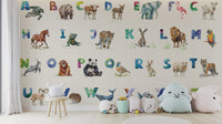 Interactive alphabet learning wall mural