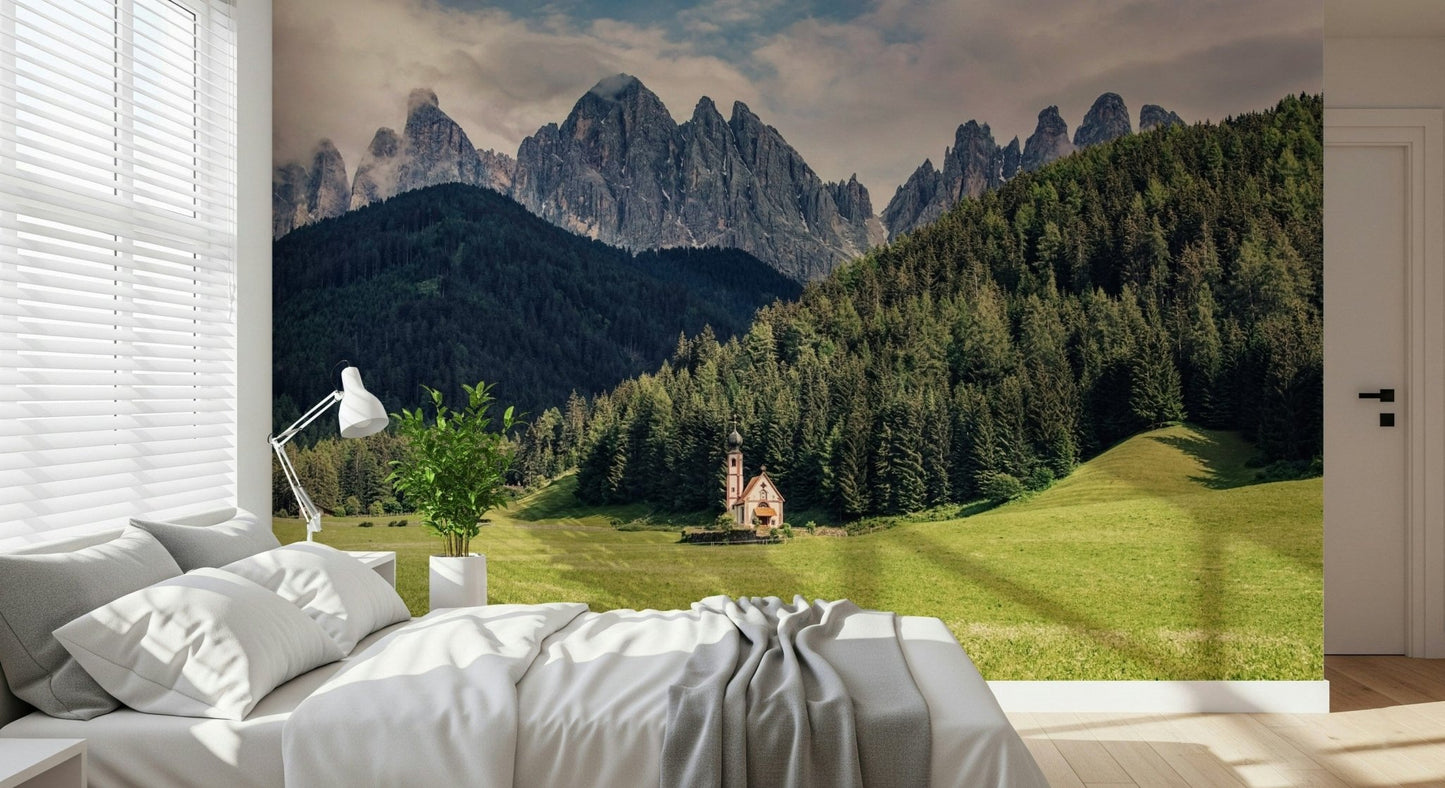 Alpine Chapel Vista Wall Mural