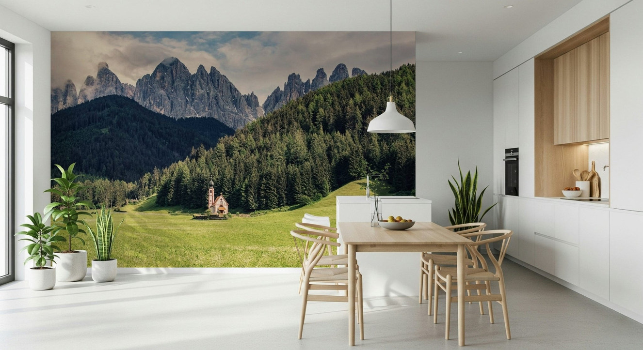 Alpine Chapel Vista Wall Mural