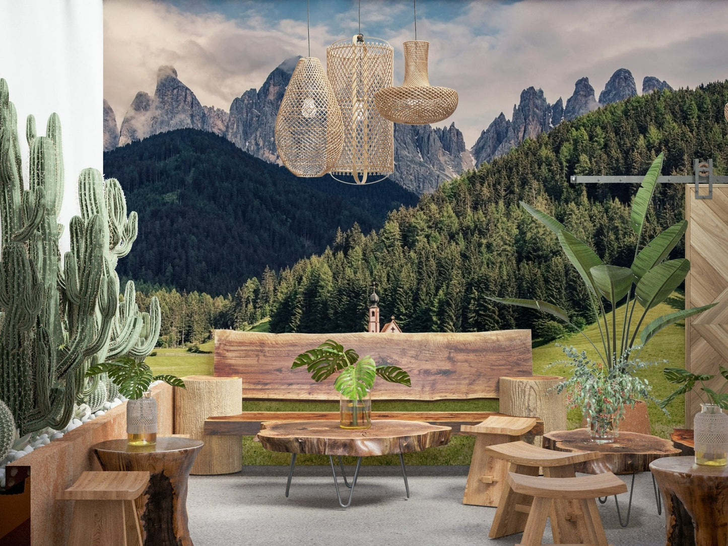 Alpine Chapel Vista Wall Mural