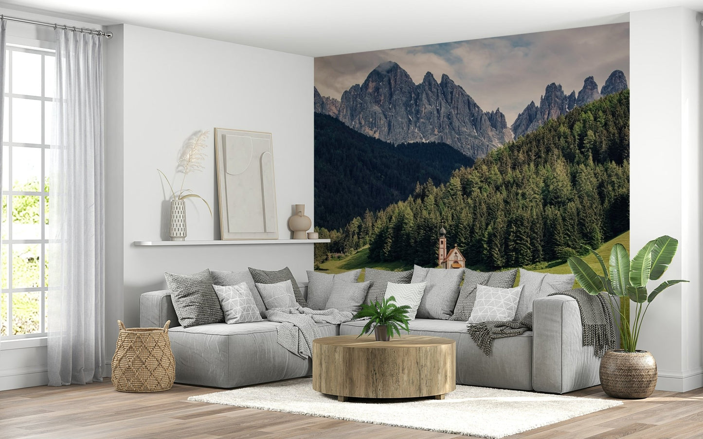 Alpine Chapel Vista Wall Mural