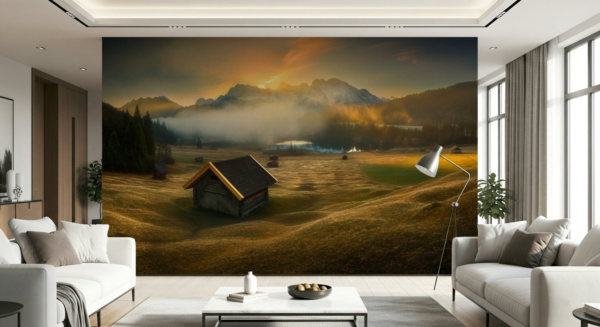 An artistic nature inspired mural for home decor., GD5933