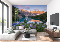 A turquoise lake mirrors the rocky tops of Alpine Glow Lakeside wall mural.
GD9535