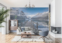 At the centre of frame, Alpine Lake Winter Serenity wall mural reveals mirror-clear water.GD9605