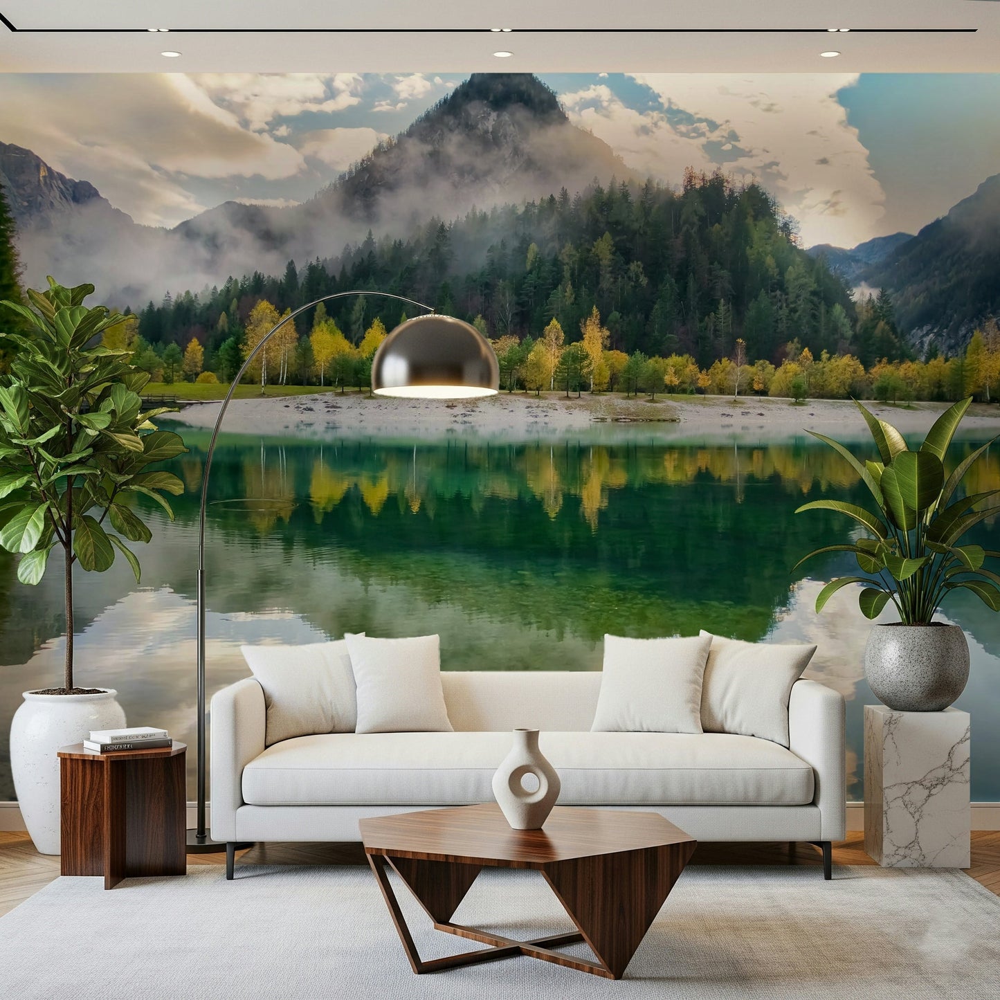 An artistic nature inspired mural for home decor.