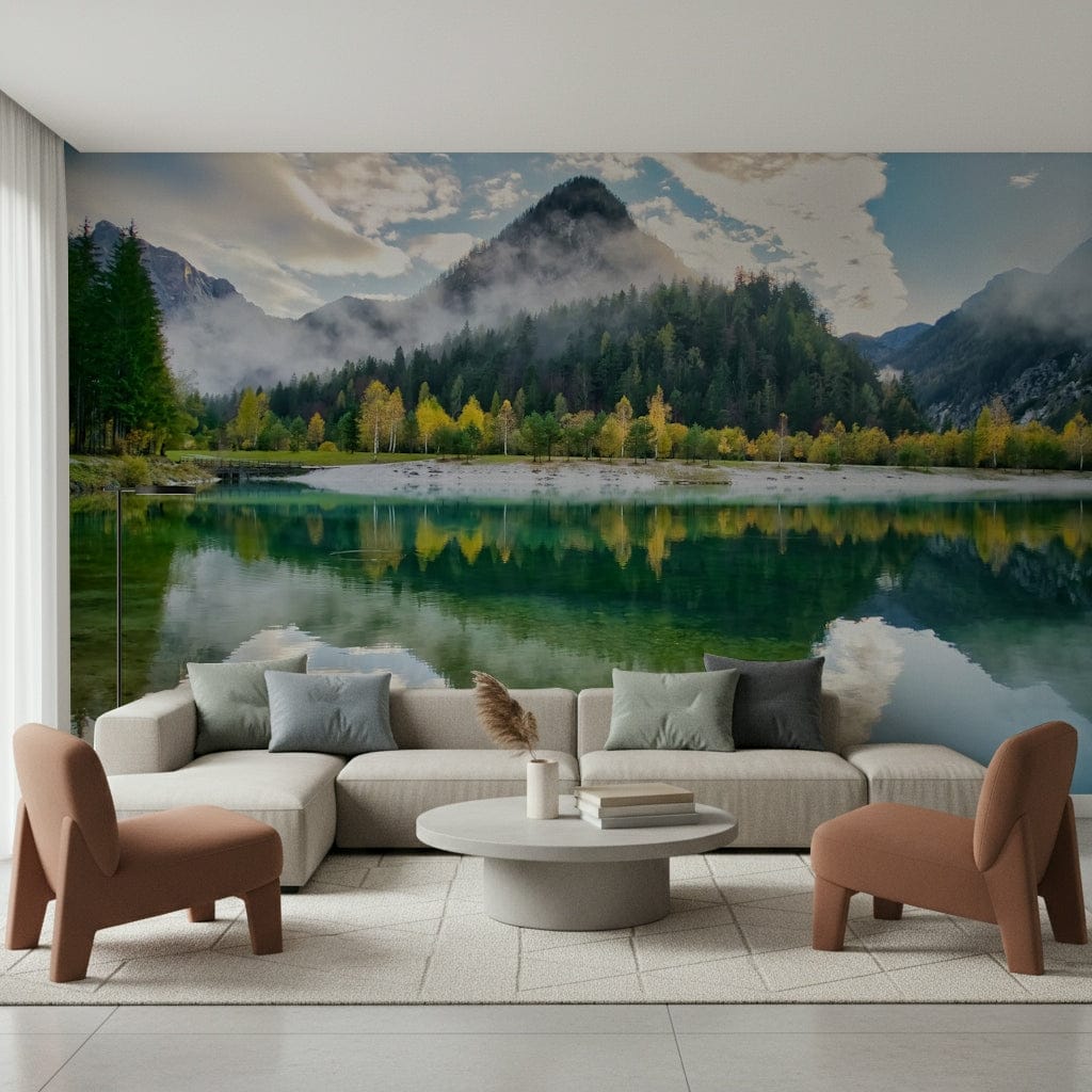 A contemplative gentle design wallpaper mural for a feature wall.