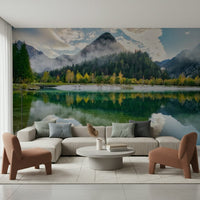 A contemplative gentle design wallpaper mural for a feature wall.