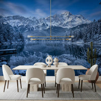 Wide scenic wall mural with Alpine Reflection mountain landscape