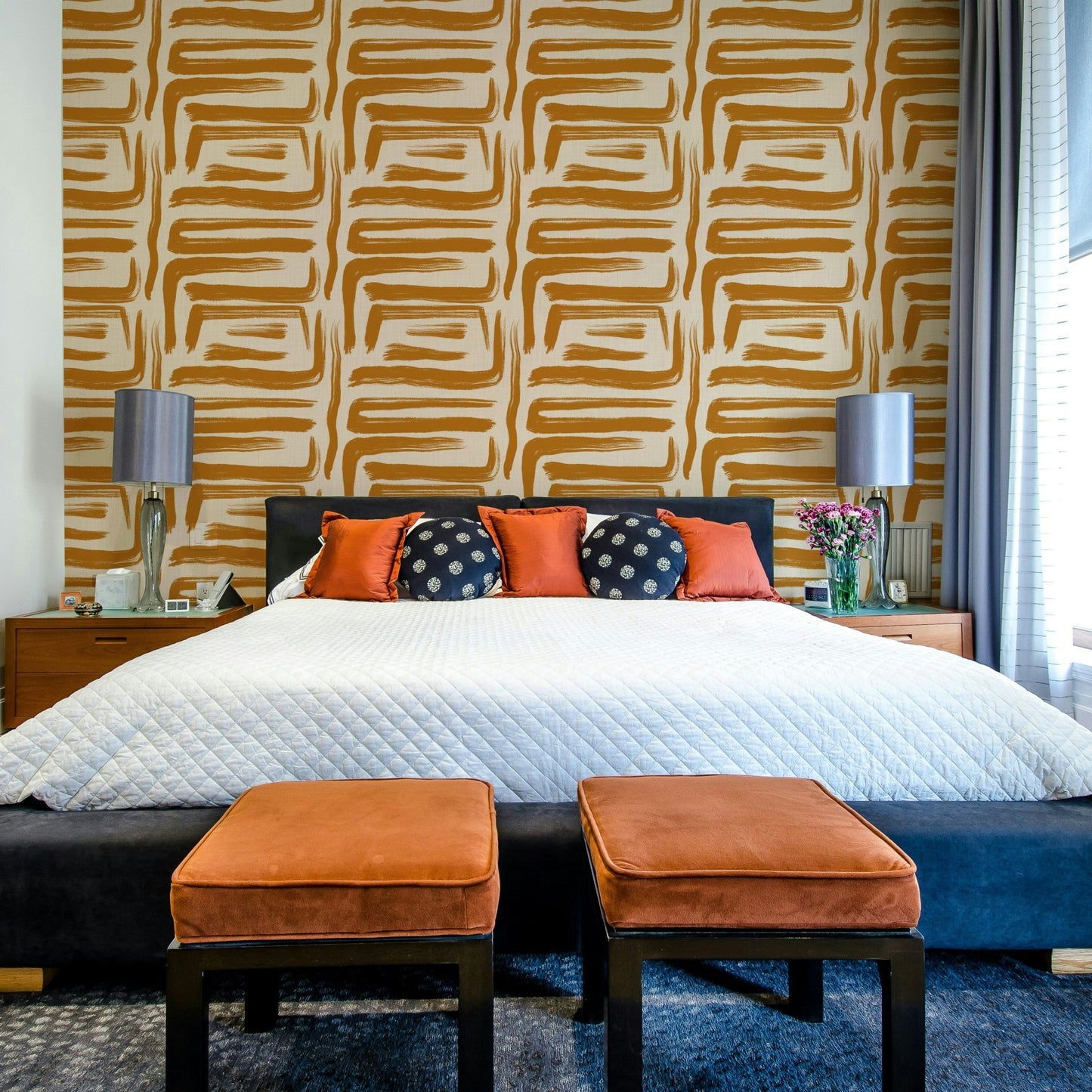 Abstract amber brushstroke wall decor  GD649, GD650