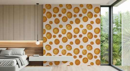 Unique Amber Circles Wallpaper⁠ watercolor design
