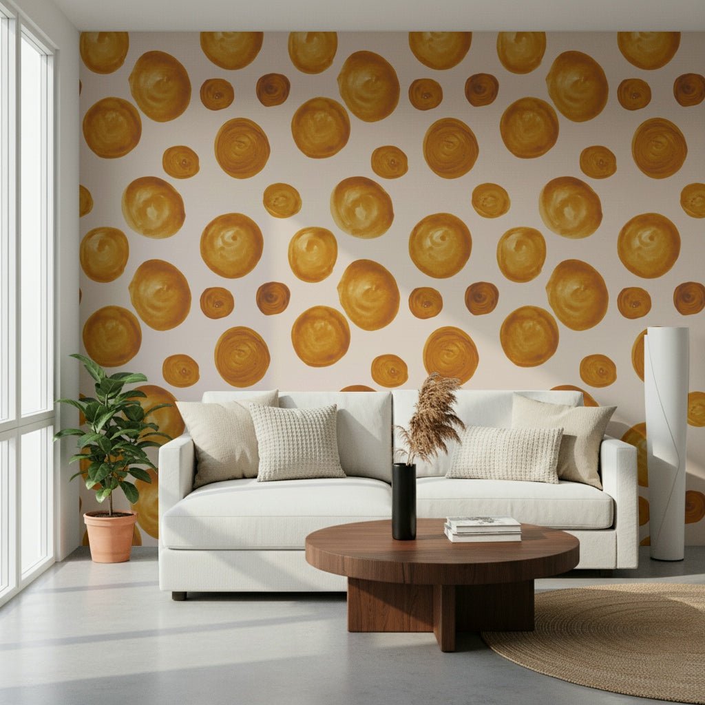Modern Amber Circles Wallpaper⁠ circle repeating pattern