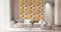 Textured Amber Circles Wallpaper⁠ watercolor finish