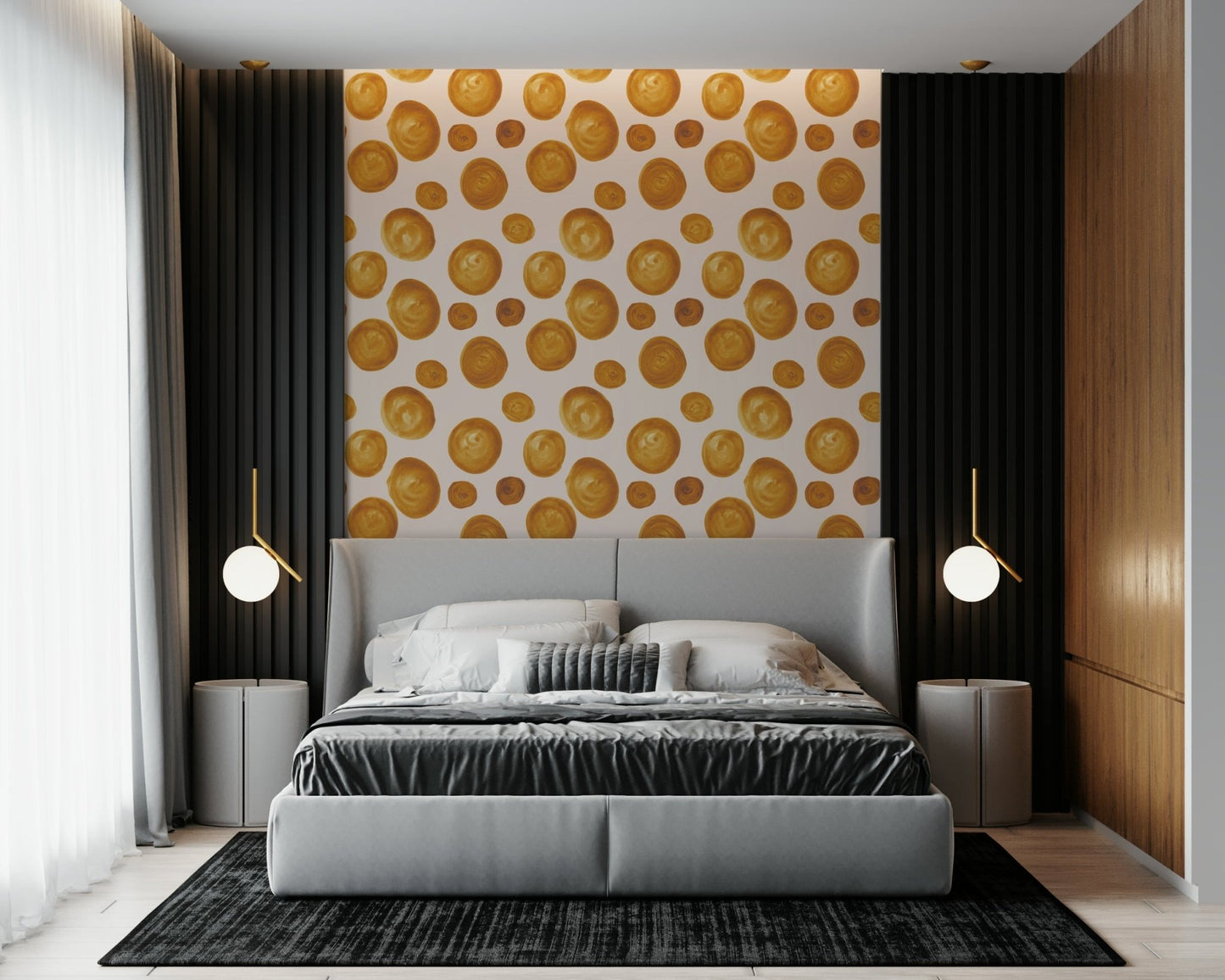 Earthy Amber Circles Wallpaper⁠ wall decoration