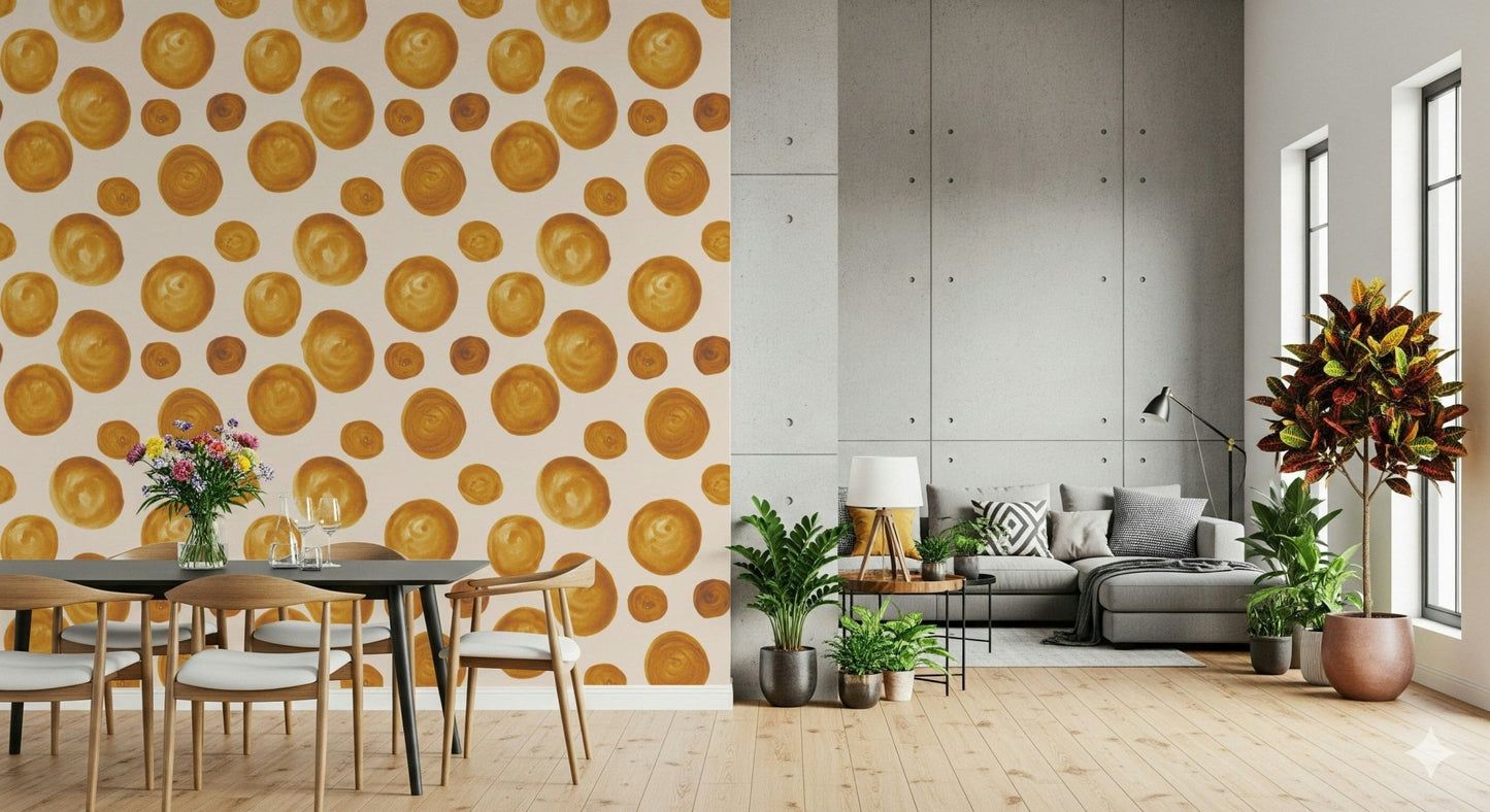 Organic Amber Circles Wallpaper⁠ mural texture