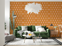 Amber Echoes luxurious wall mural: Repeating triangles in earthy shades.