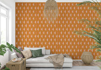 Vibrant Amber Echoes wall mural: Tessellating patterns in ochre and blush.