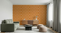 Textured Amber Echoes wallpaper for walls: Artisanal, warm, repeating print.