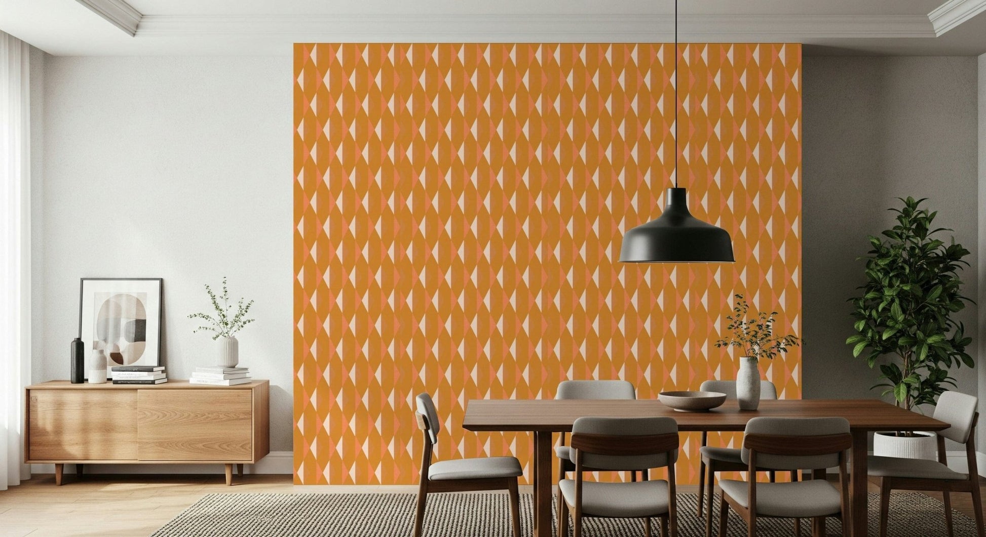 Intricate Amber Echoes wall mural: Abstract design with subtle pink highlights.