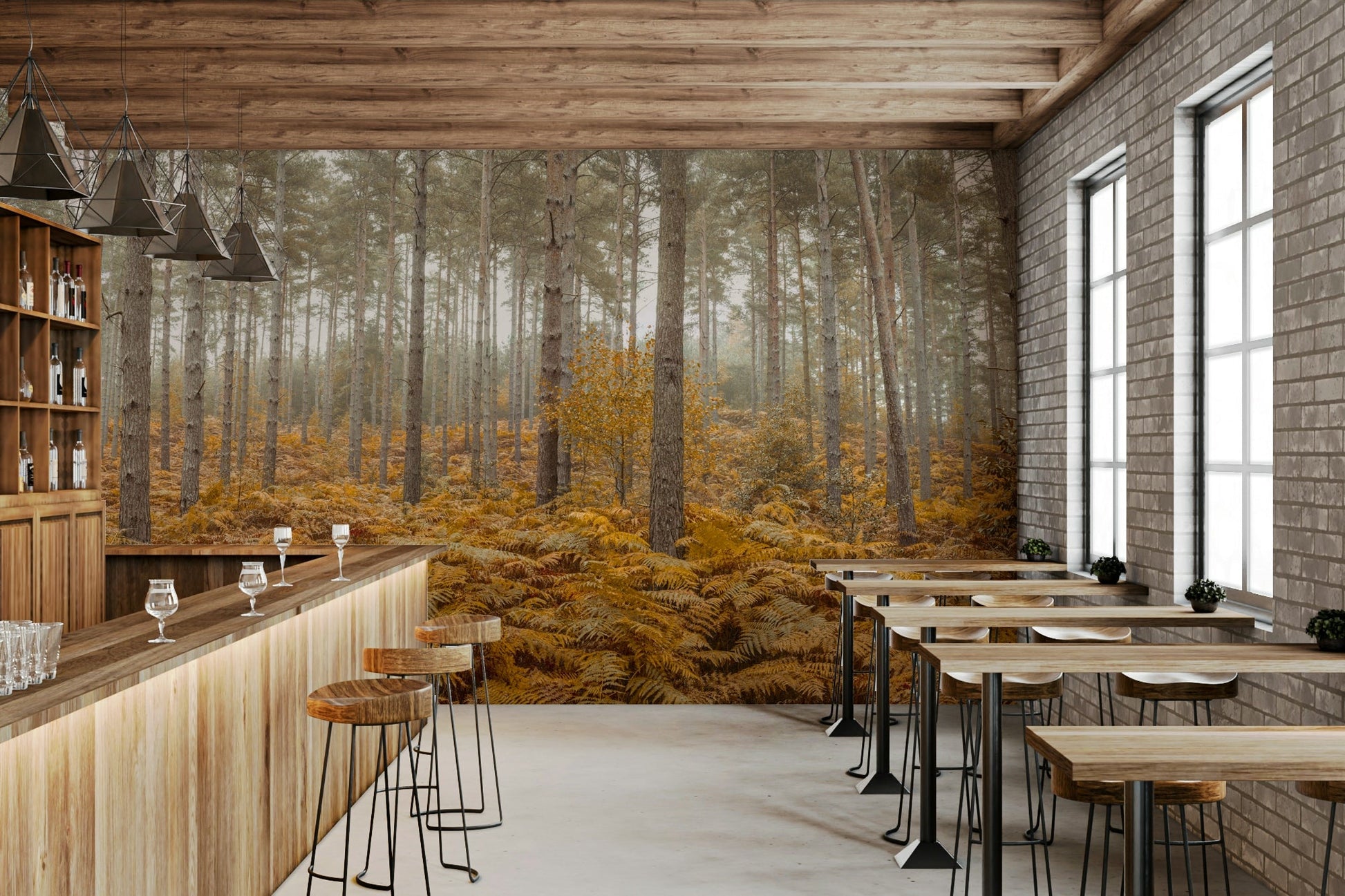 The light is a warm, amber glow, as if from a sunset.

