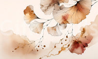 Amber ginkgo leaf mural adds warmth to your home decor.

