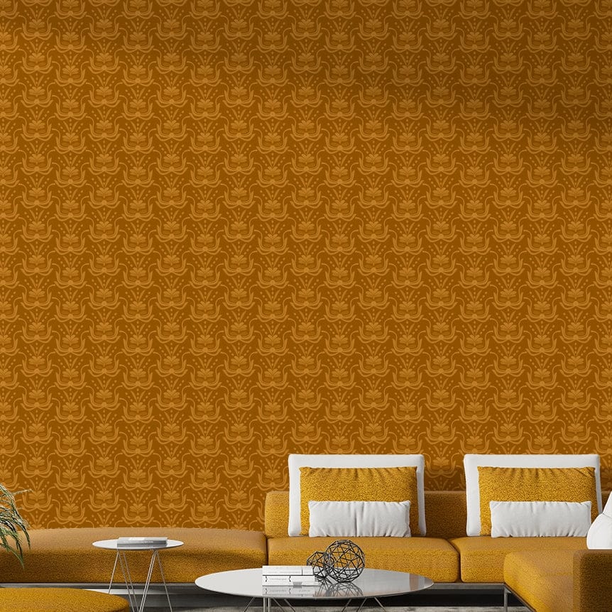 Repeating amber petal motif wallpaper GD251

