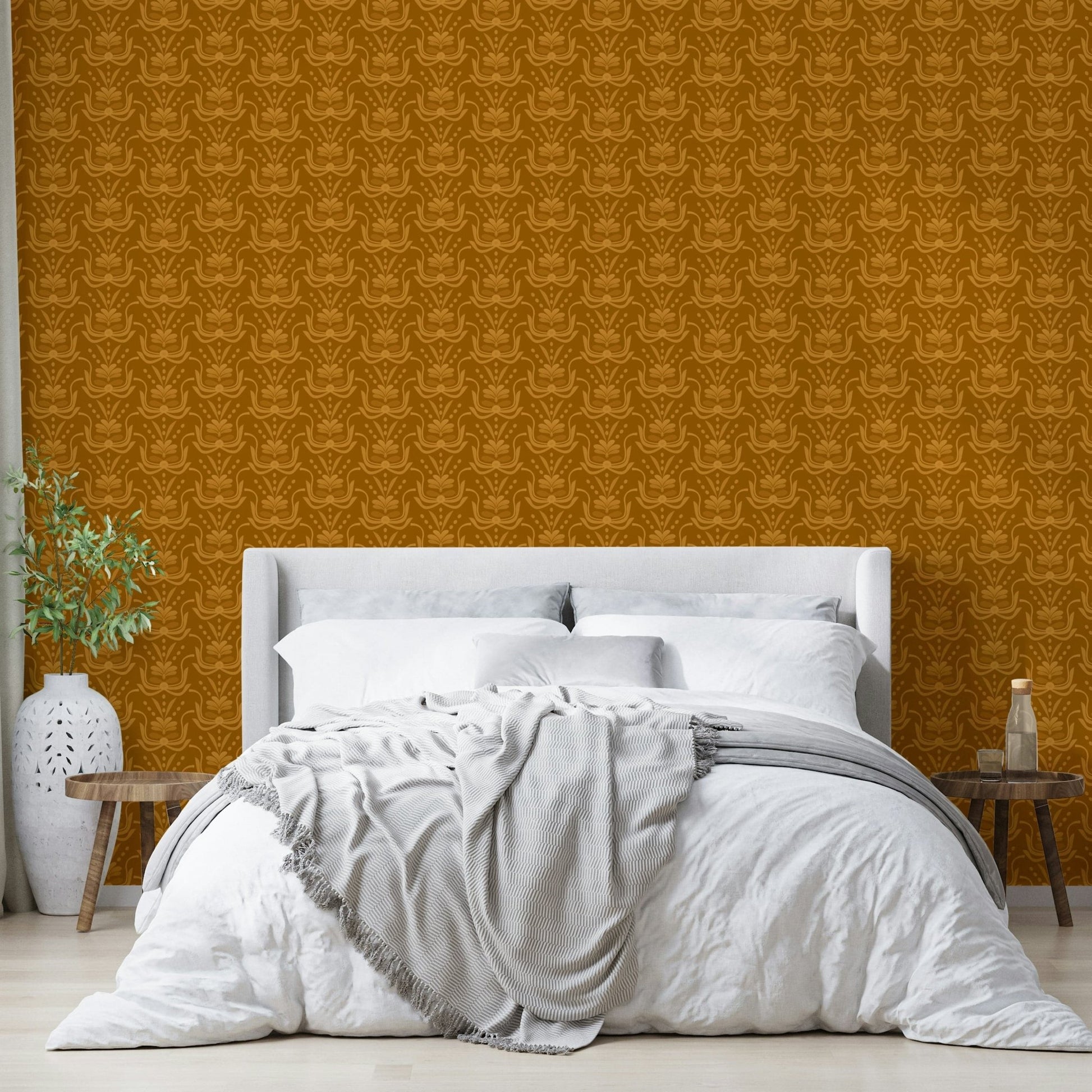 Amber vintage wallpaper with soft blooms
 GD251
