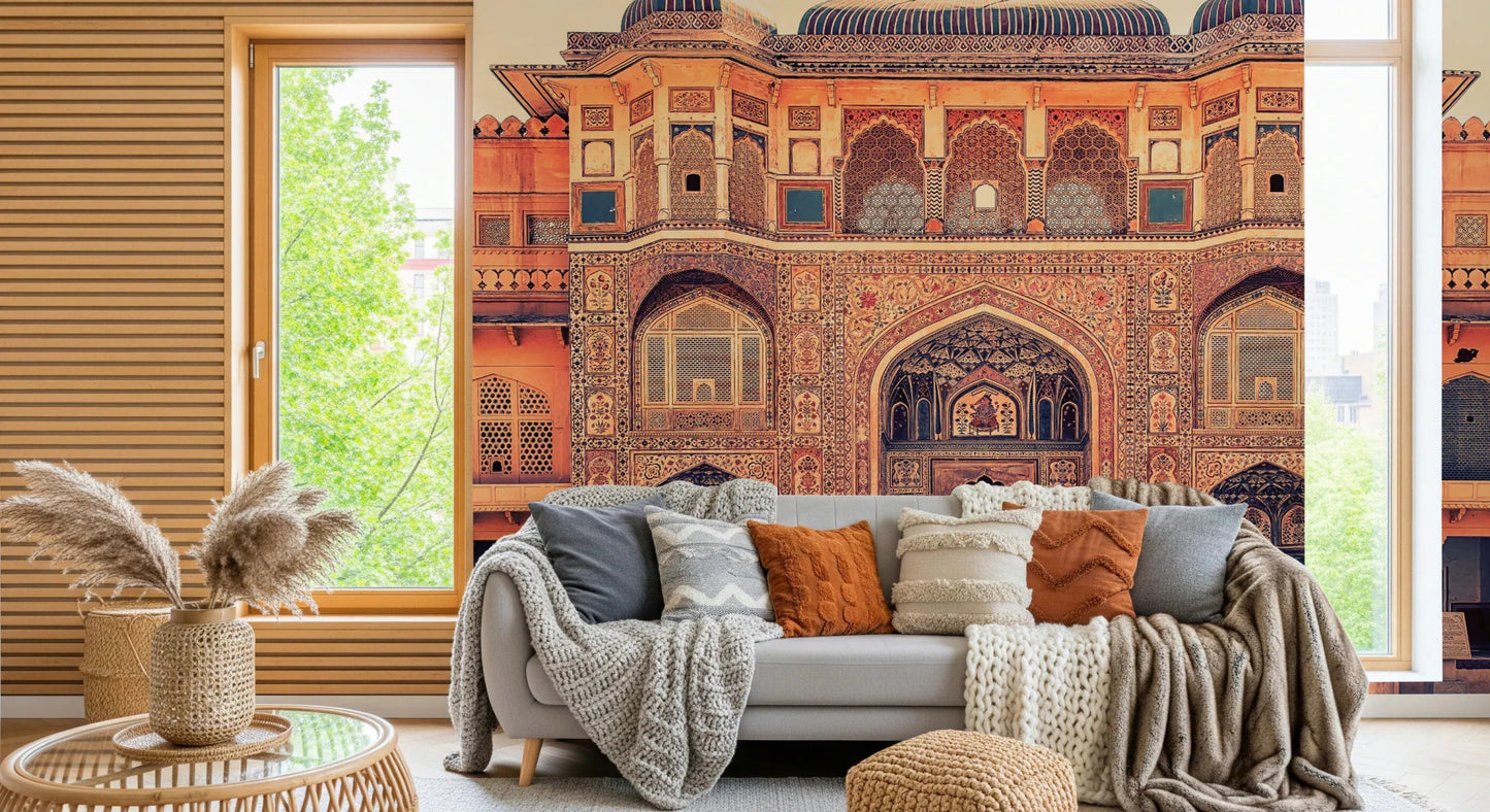 Amber Palace Grandeur Wall Mural courtyard view for a master suite wall mural