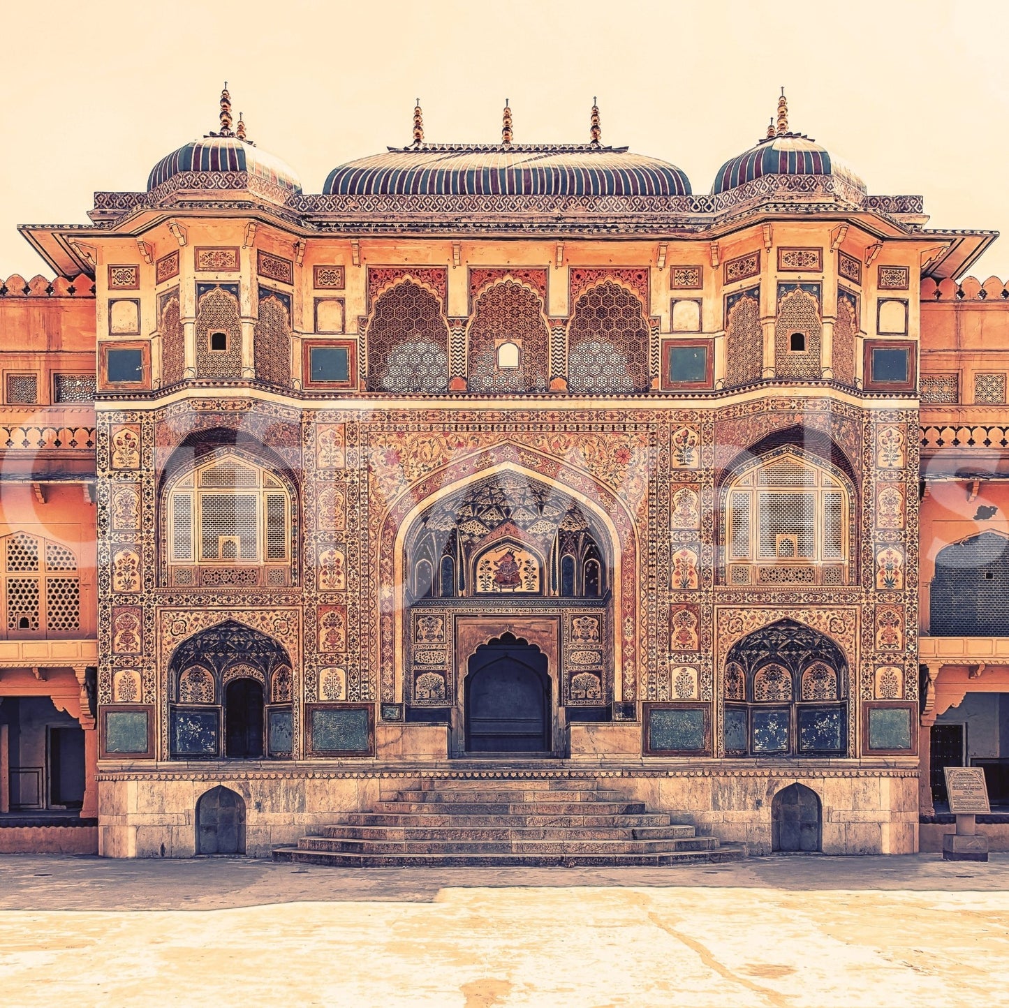 Realistic heritage building wallpaper mural for a sitting room wallpaper mural