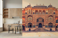 Amber Palace Grandeur Wall Mural architectural design in a modern flat wallpaper