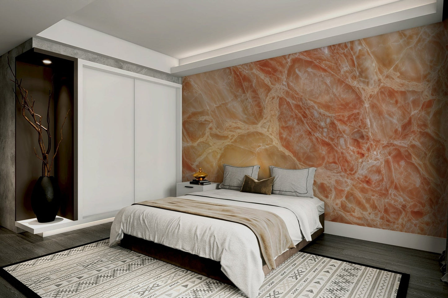 Rustic amber wallcovering
