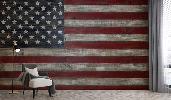 Bold American flag mural wallpaper living room C803

