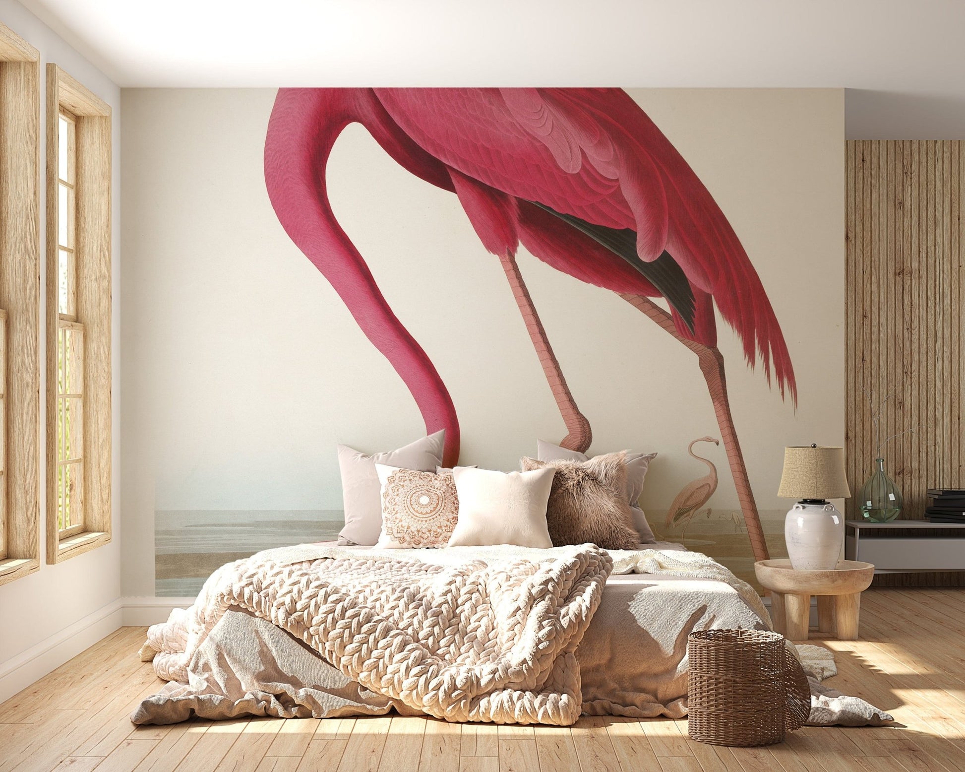 Classic flamingo wall art mural
