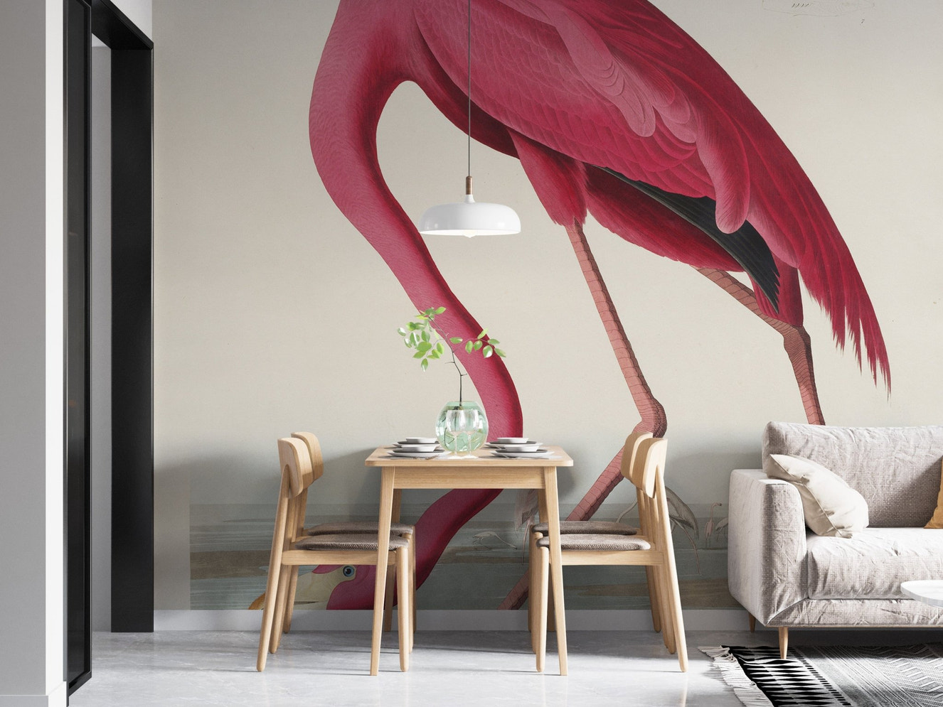 American flamingo mural wallpaper
